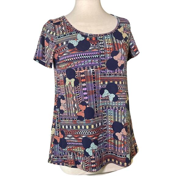 LuLaRoe Tops - LulaRoe Disney Classic T-Shirt Womens XS Multicolor Minnie Mouse Aztec Colorful